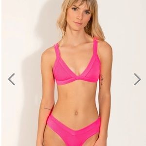 Bright pink One one swim suit size medium new with tags never been worn before